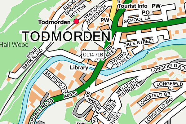 OL14 7LB map - OS OpenMap – Local (Ordnance Survey)