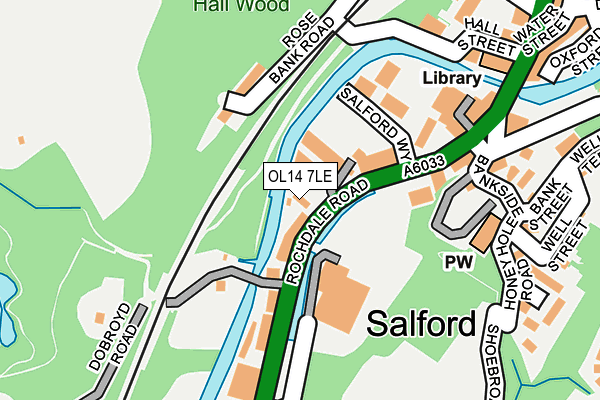 OL14 7LE map - OS OpenMap – Local (Ordnance Survey)