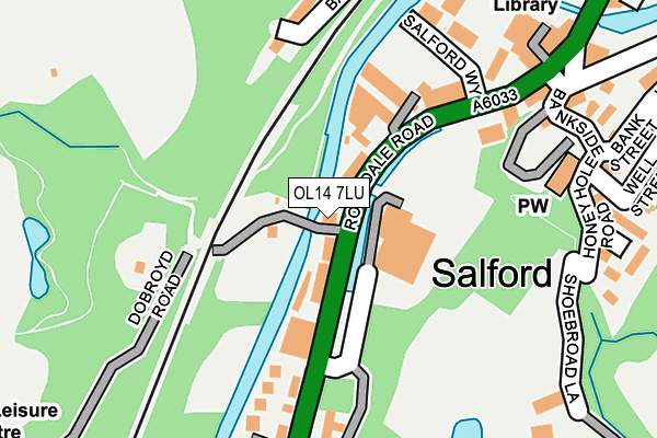 OL14 7LU map - OS OpenMap – Local (Ordnance Survey)