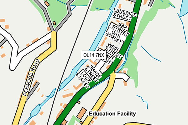 OL14 7NX map - OS OpenMap – Local (Ordnance Survey)