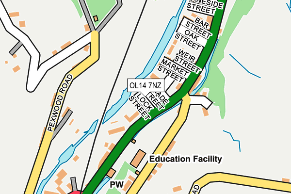 OL14 7NZ map - OS OpenMap – Local (Ordnance Survey)