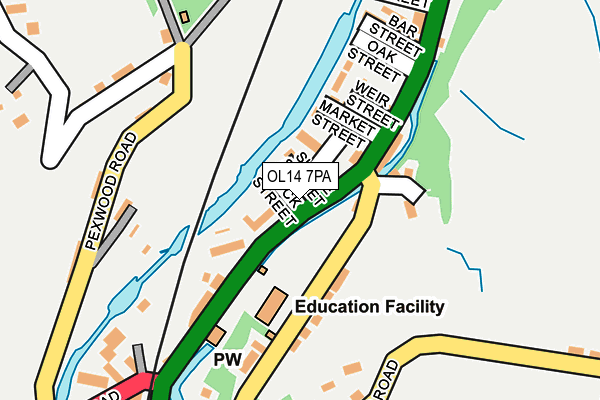 OL14 7PA map - OS OpenMap – Local (Ordnance Survey)