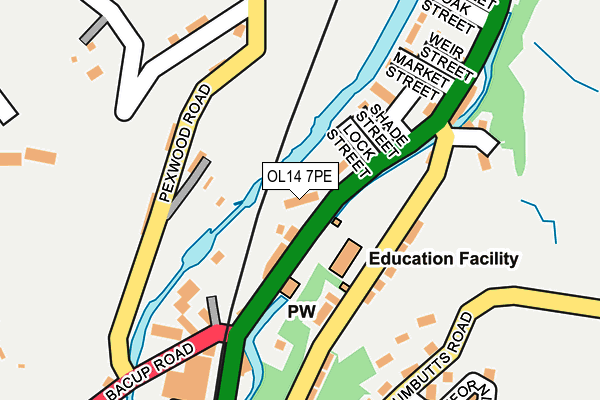 OL14 7PE map - OS OpenMap – Local (Ordnance Survey)