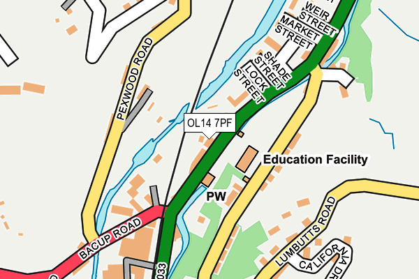 OL14 7PF map - OS OpenMap – Local (Ordnance Survey)