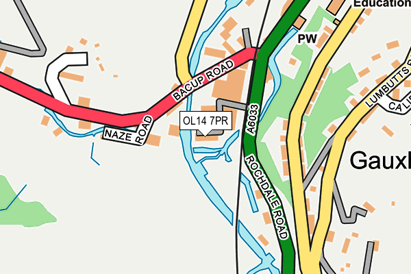 OL14 7PR map - OS OpenMap – Local (Ordnance Survey)