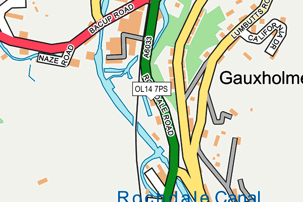 OL14 7PS map - OS OpenMap – Local (Ordnance Survey)