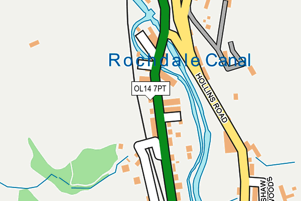 OL14 7PT map - OS OpenMap – Local (Ordnance Survey)