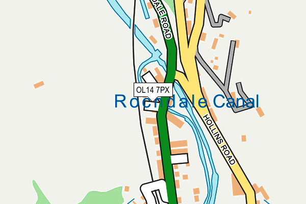 OL14 7PX map - OS OpenMap – Local (Ordnance Survey)