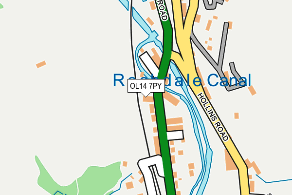 OL14 7PY map - OS OpenMap – Local (Ordnance Survey)