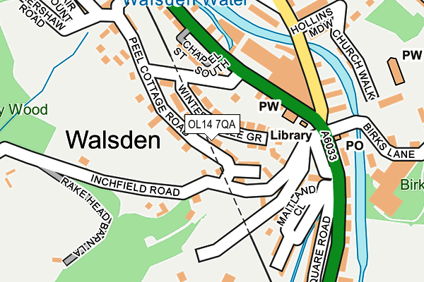 OL14 7QA map - OS OpenMap – Local (Ordnance Survey)