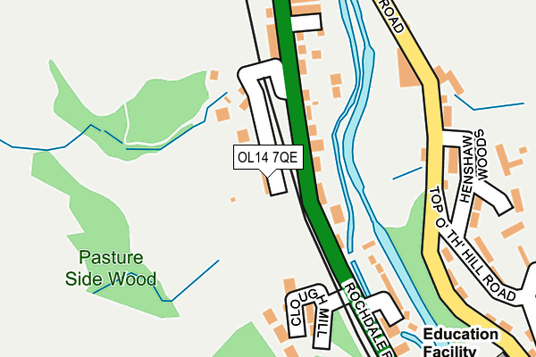 OL14 7QE map - OS OpenMap – Local (Ordnance Survey)