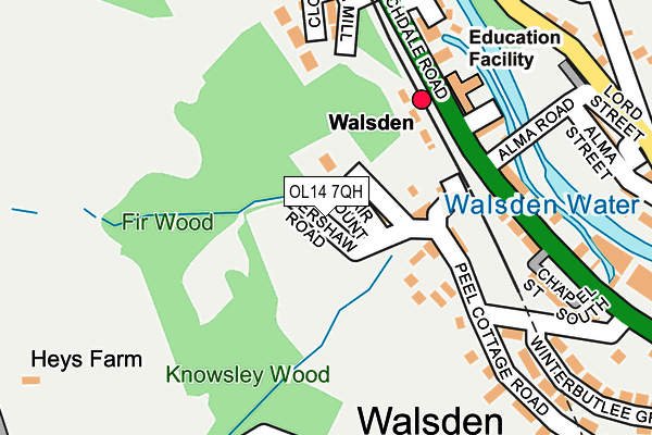 OL14 7QH map - OS OpenMap – Local (Ordnance Survey)