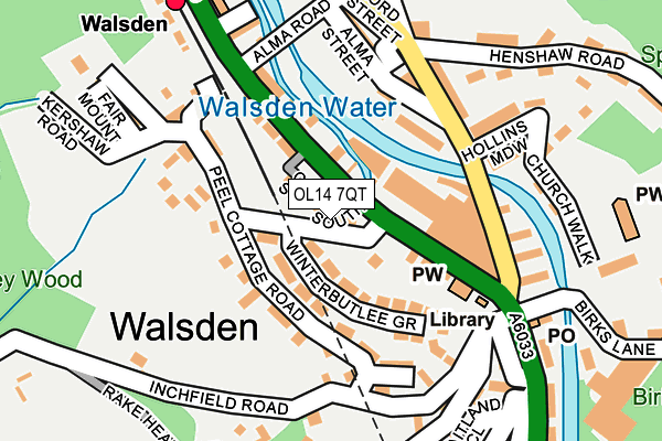 OL14 7QT map - OS OpenMap – Local (Ordnance Survey)