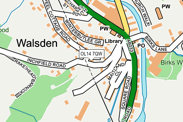 OL14 7QW map - OS OpenMap – Local (Ordnance Survey)