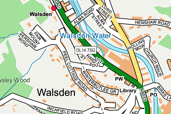 OL14 7SG map - OS OpenMap – Local (Ordnance Survey)