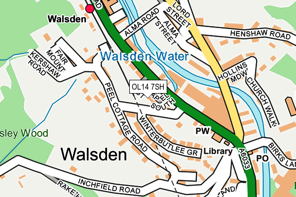 OL14 7SH map - OS OpenMap – Local (Ordnance Survey)