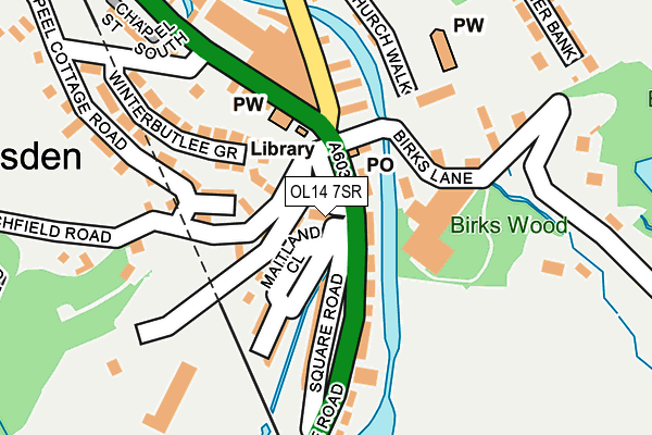 OL14 7SR map - OS OpenMap – Local (Ordnance Survey)