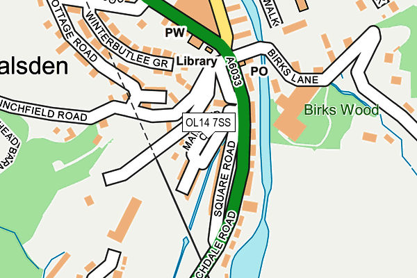 OL14 7SS map - OS OpenMap – Local (Ordnance Survey)