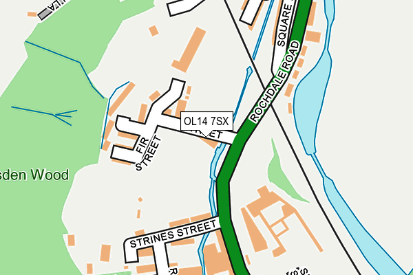 OL14 7SX map - OS OpenMap – Local (Ordnance Survey)