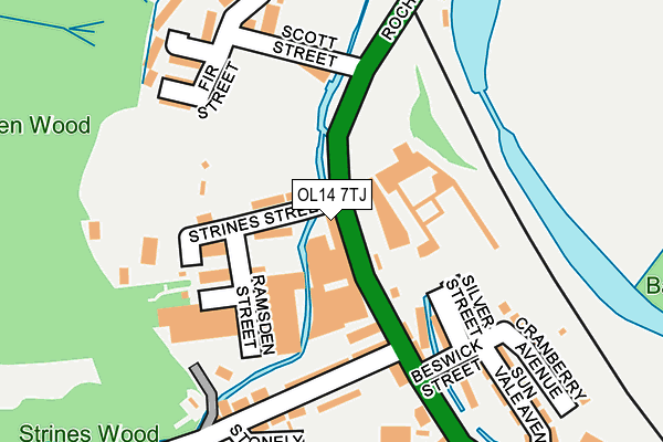 OL14 7TJ map - OS OpenMap – Local (Ordnance Survey)