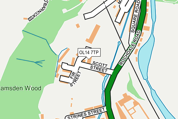 OL14 7TP map - OS OpenMap – Local (Ordnance Survey)