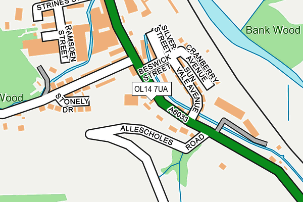 OL14 7UA map - OS OpenMap – Local (Ordnance Survey)