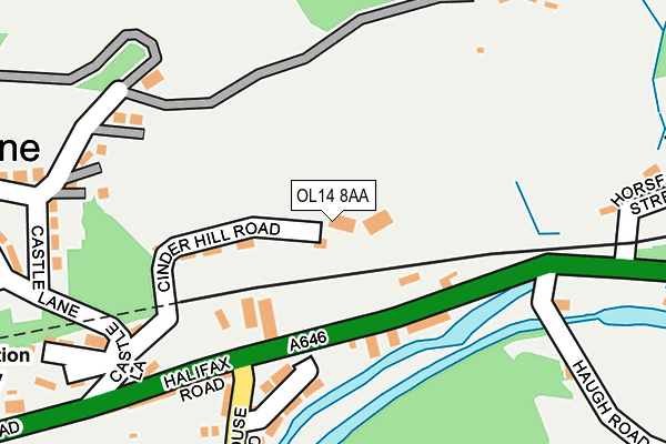 OL14 8AA map - OS OpenMap – Local (Ordnance Survey)