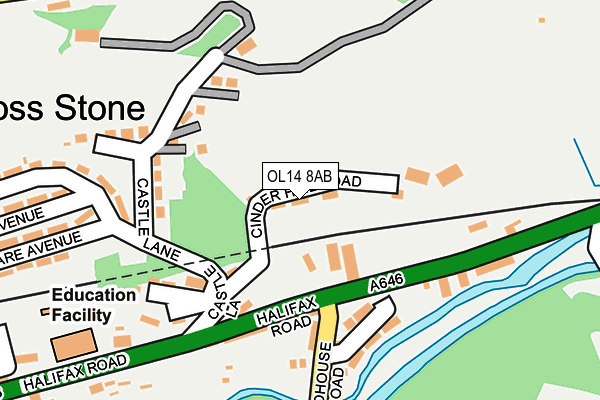 OL14 8AB map - OS OpenMap – Local (Ordnance Survey)