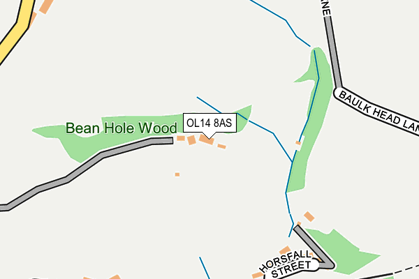 OL14 8AS map - OS OpenMap – Local (Ordnance Survey)