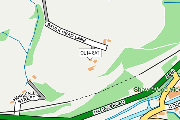 OL14 8AT map - OS OpenMap – Local (Ordnance Survey)