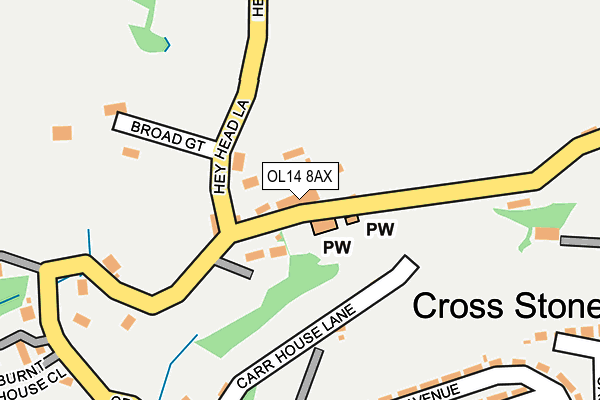 OL14 8AX map - OS OpenMap – Local (Ordnance Survey)