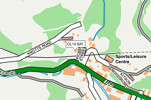 OL14 8AY map - OS OpenMap – Local (Ordnance Survey)