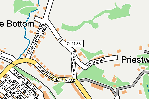 OL14 8BJ map - OS OpenMap – Local (Ordnance Survey)