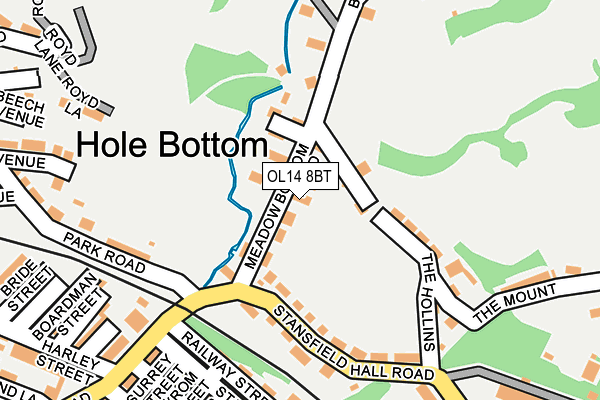 OL14 8BT map - OS OpenMap – Local (Ordnance Survey)