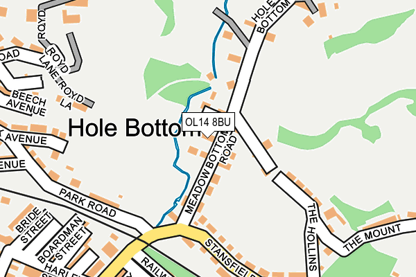 OL14 8BU map - OS OpenMap – Local (Ordnance Survey)