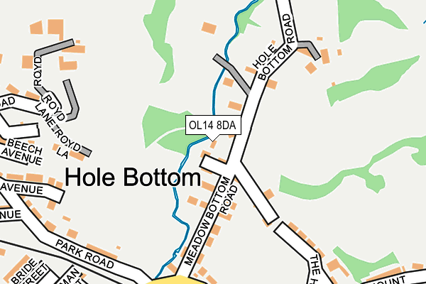 OL14 8DA map - OS OpenMap – Local (Ordnance Survey)