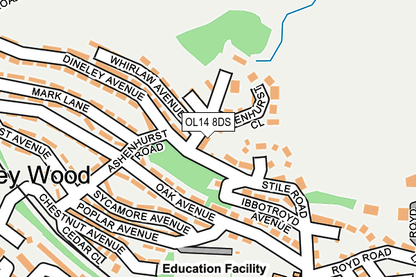OL14 8DS map - OS OpenMap – Local (Ordnance Survey)