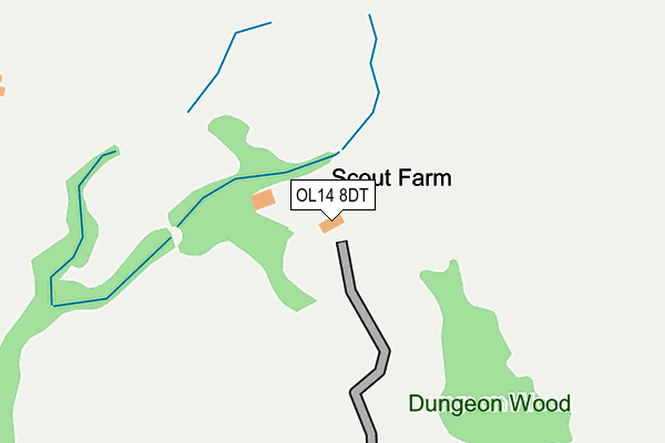OL14 8DT map - OS OpenMap – Local (Ordnance Survey)
