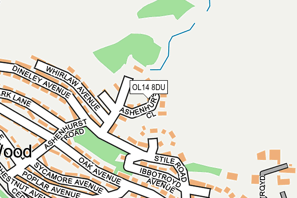 OL14 8DU map - OS OpenMap – Local (Ordnance Survey)