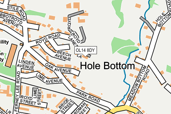 OL14 8DY map - OS OpenMap – Local (Ordnance Survey)