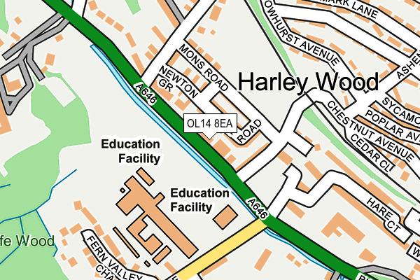 OL14 8EA map - OS OpenMap – Local (Ordnance Survey)