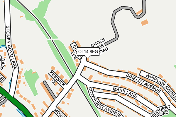 OL14 8EG map - OS OpenMap – Local (Ordnance Survey)
