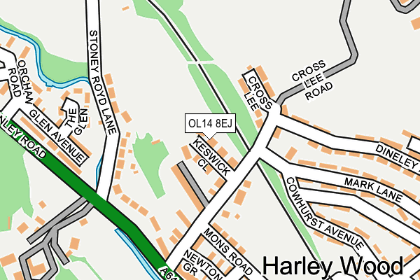 OL14 8EJ map - OS OpenMap – Local (Ordnance Survey)