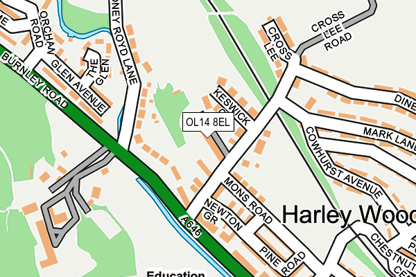 OL14 8EL map - OS OpenMap – Local (Ordnance Survey)