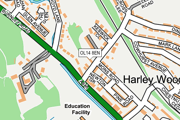 OL14 8EN map - OS OpenMap – Local (Ordnance Survey)