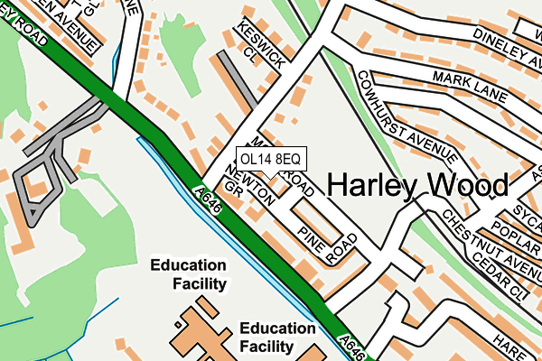 OL14 8EQ map - OS OpenMap – Local (Ordnance Survey)