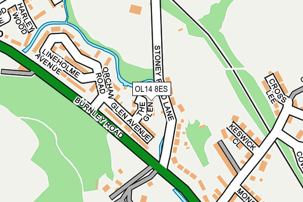 OL14 8ES map - OS OpenMap – Local (Ordnance Survey)