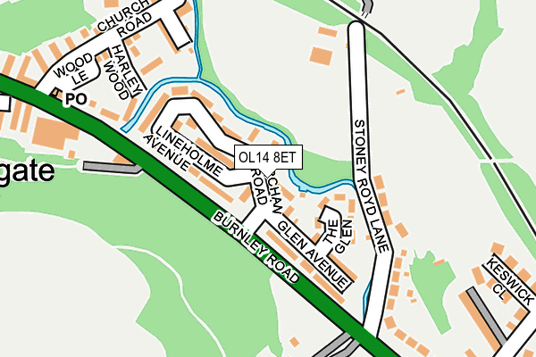 OL14 8ET map - OS OpenMap – Local (Ordnance Survey)