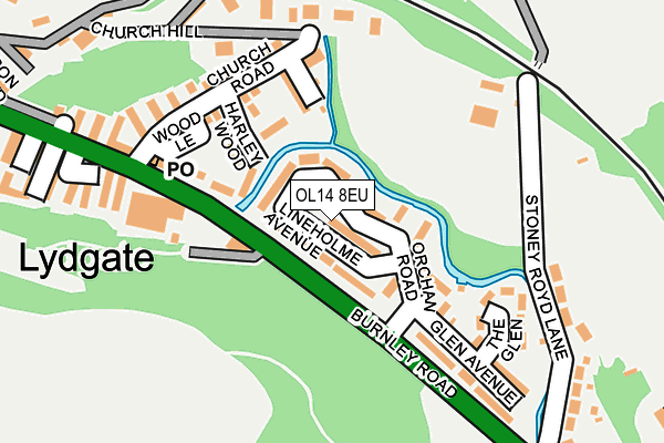 OL14 8EU map - OS OpenMap – Local (Ordnance Survey)