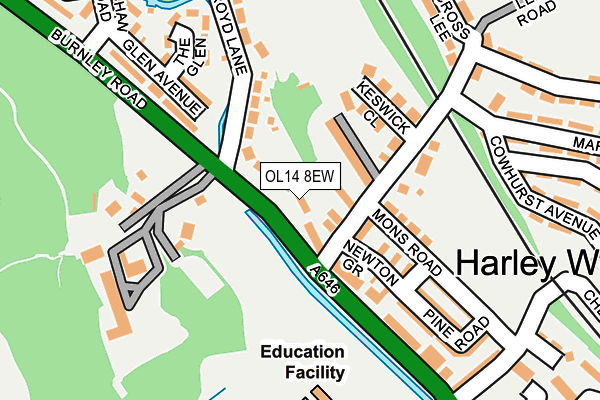 OL14 8EW map - OS OpenMap – Local (Ordnance Survey)